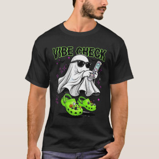 キュートなハロウィンガストのビブチェック Y2K風ライムグリーン Tシャツ