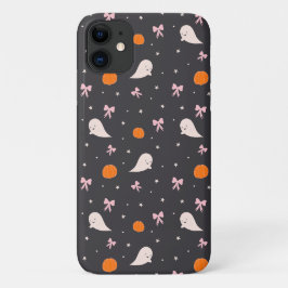 キュートなハロウィンガストパターンのスマホケース | ブラック iPhone 11 ケース