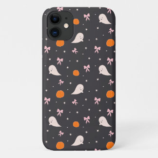 キュートなハロウィンガストパターンのスマホケース | ブラック iPhone 11 ケース