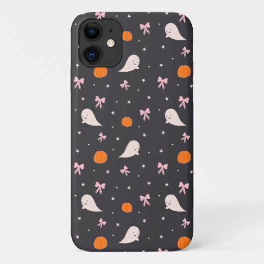 キュートなハロウィンガストパターンのスマホケース | ブラック Case-Mate iPhoneケース (裏面)