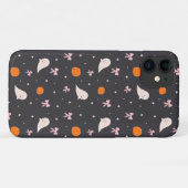 キュートなハロウィンガストパターンのスマホケース | ブラック Case-Mate iPhoneケース (裏面(横))
