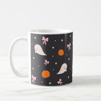 キュートなハロウィンガストパターンマグ | ブラック コーヒーマグカップ