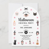 キュートなハロウィンコックテイルパーティー 招待状 (正面)