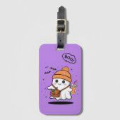 キュートなハロウィンゴーストの美学 - かわいい ラゲッジタグ (正面縦)