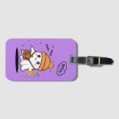 キュートなハロウィンゴーストの美学 - かわいい ラゲッジタグ (正面横)