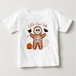 キュートなハロウィンジンジャーブレッドスケルトン リトルブー ベビーTシャツ