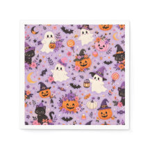 キュートなハロウィンスクエアナプキン