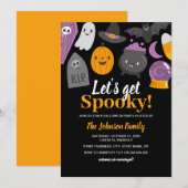 キュートなハロウィンパーティーでスプーキーに盛り上がろう  招待状 (正面/裏面)