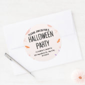 キュートなハロウィンパーティー招待状 ラウンドシール (封筒)
