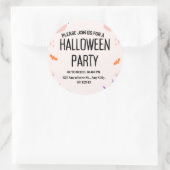 キュートなハロウィンパーティー招待状 ラウンドシール (バッグ)