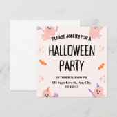 キュートなハロウィンパーティー招待状 招待状 (正面/裏面)