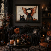 キュートなハロウィンフェアリーキャットの壁のアート ポスター