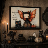 キュートなハロウィンフェアリーキャットの壁のアート ポスター