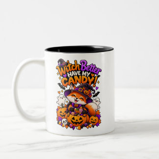 キュートなハロウィンフォックスマグカップ Witch Better Have My Candy ツートーンマグカップ