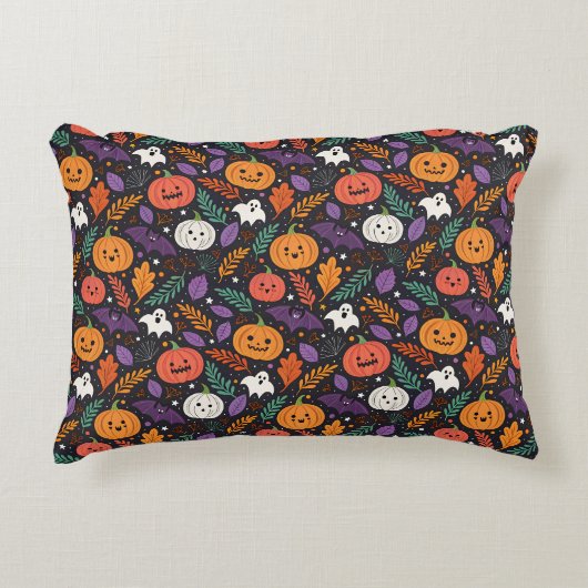 キュートなハロウィンマジックパターン アクセントクッション (正面)