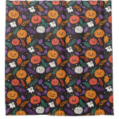 キュートなハロウィンマジックパターン シャワーカーテン (正面)