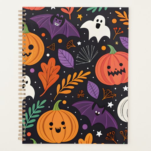 キュートなハロウィンマジックパターン プランナー手帳 (正面)