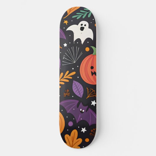 キュートなハロウィンマジック柄 スケートボード (正面)