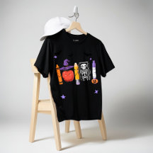 キュートなハロウィン文房具Tシャツ パンプキンスケ