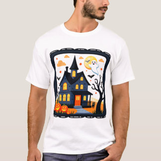 キュートなハロウィン 黒猫 & カボチャ スプーキー キッズ デザイン Tシャツ