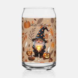 キュートなハロウィーンのノーム 秋の雰囲気 アイスコーヒー ガラス缶
