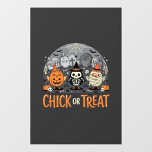キュートなハロウィーン墓地デザイン Chick or Treat_1 ウィンドウサイン