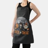 キュートなハロウィーン墓地デザイン Chick or Treat_1 エプロン (インサイチュ)