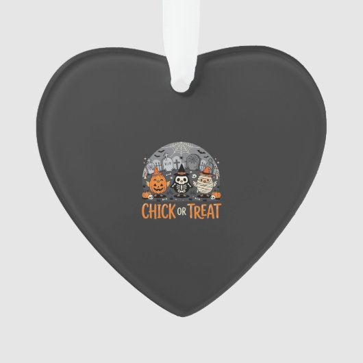 キュートなハロウィーン墓地デザイン Chick or Treat_1 オーナメント (正面)