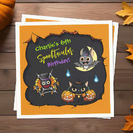 キュートなハロウィーン カートゥーン 誕生日パーティー スタンダードカクテルナプキン