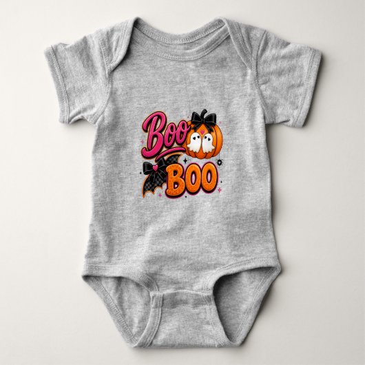 キュートなハロウィーン Boo Boo ベビーボディスーツ (正面)