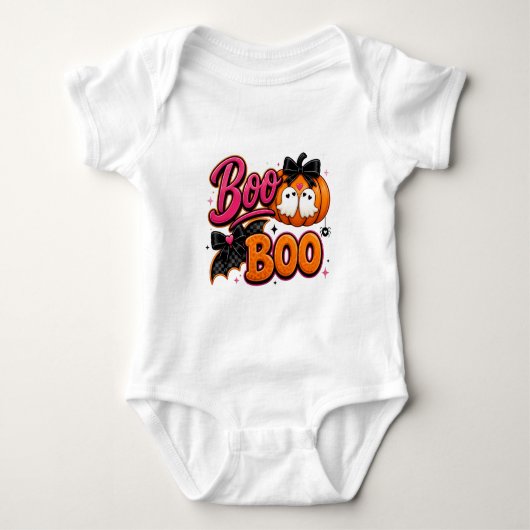 キュートなハロウィーン Boo Boo ベビーボディスーツ (正面)
