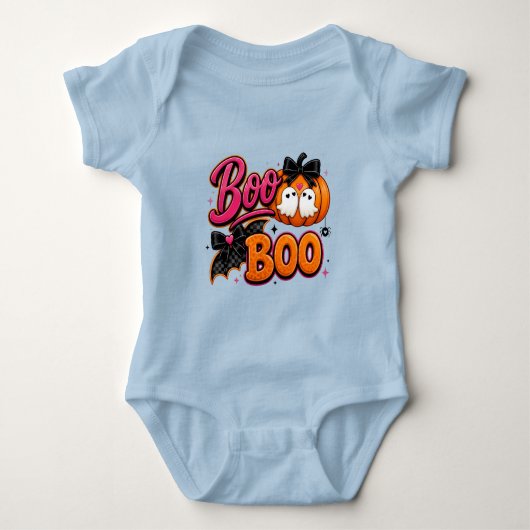 キュートなハロウィーン Boo Boo ベビーボディスーツ (正面)