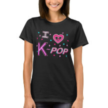 キュートなハートのK-POP Tシャツ