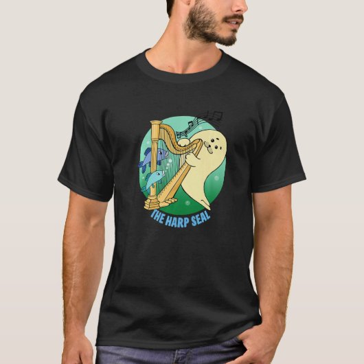 キュートなハープ遊シールのハープ Tシャツ (正面)