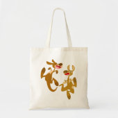 キュートなバウンシーな漫画カンガルー トートバッグ (正面)