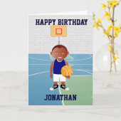 キュートなバスケットボール選手 カード (黄色い花)