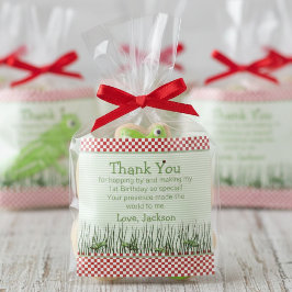 キュートなバッタの誕生日会お願い スクエアシール