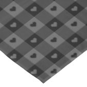 キュートなバッファロープレイドとハートブラックグレー素朴 テーブルクロス (アングル)