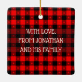 キュートなバッファロープレイドと星名前をカスタムする&写真 セラミックオーナメント (裏面)