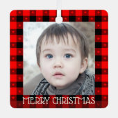 キュートなバッファロープレイドと星名前をカスタムする&写真 メタルオーナメント (正面)