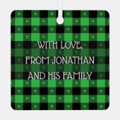 キュートなバッファロープレイドと星名前をカスタムする&写真 メタルオーナメント (裏面)