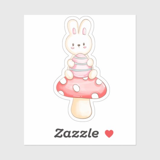 キュートなバニーイースターエッグマッシュルームビニールシール シール (シート)