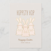 キュートなバニーパーソナライズされた復活祭 シーズンカード (正面)