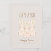 キュートなバニーパーソナライズされた復活祭 シーズンカード (正面/裏面)