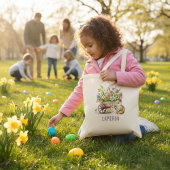 キュートなバニーパーソナライズされた復活祭 トートバッグ