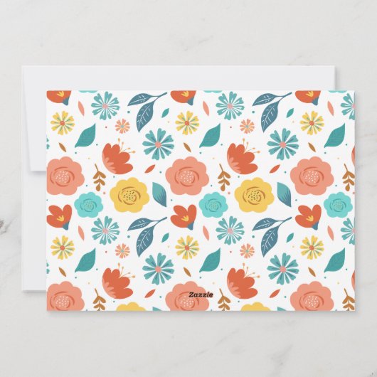 キュートなバニーブーケのイースターフォト シーズンカード (裏面)