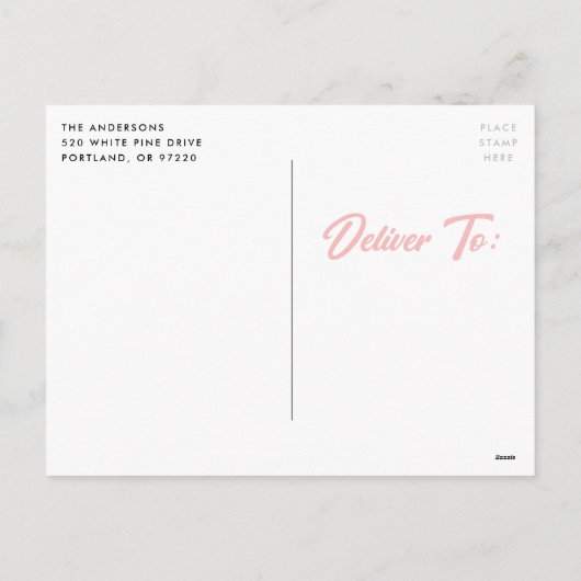 キュートなバニーブーケのイースターフォト シーズンポストカード (裏面)