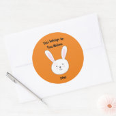 キュートなバニーラビットオレンジに属する ラウンドシール (封筒)