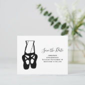 キュートなバレエダンサーの足&スリッパのデートを救う インビテーションポストカード (スタンド正面)