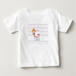 キュートなバレリーナのぬいぐるみ ピンクの文字G 幼児 ベビーTシャツ